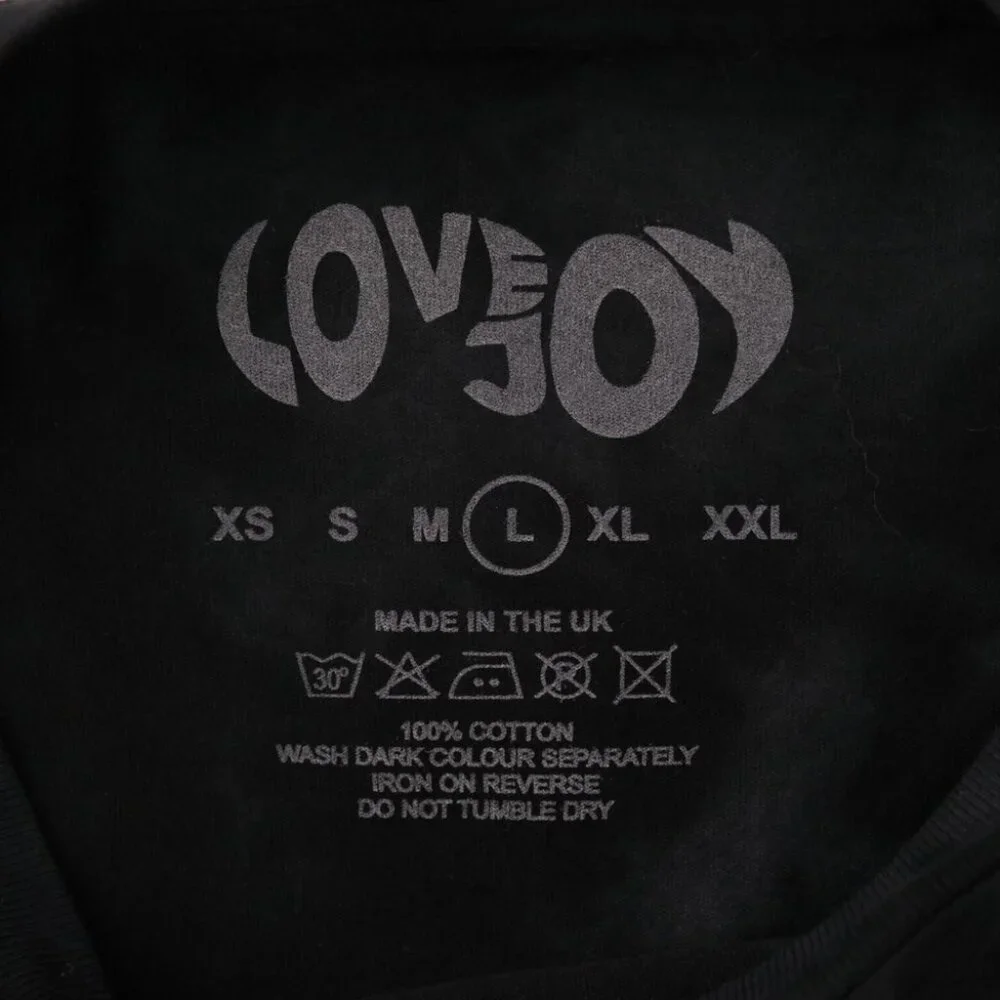 Lovejoy Shirt Mens Large Black Long Sleeve NORMAL Band Made UK 100% Cotton - Picture 5 of 5